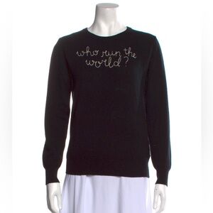 Lingua Franca Cashmere Graphic Print Sweater - Black - Size XS